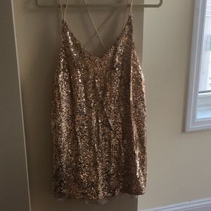 Gold sparkly free people dress